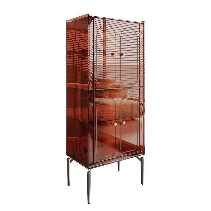 Modern Luxury Acrylic Carbon Steel Rectangular Storage Cabinet 2/4 Tiers For Living Room