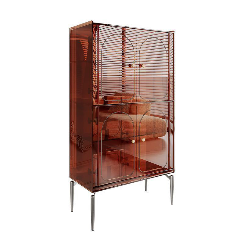Modern Luxury Acrylic Carbon Steel Rectangular Storage Cabinet 2/4 Tiers For Living Room