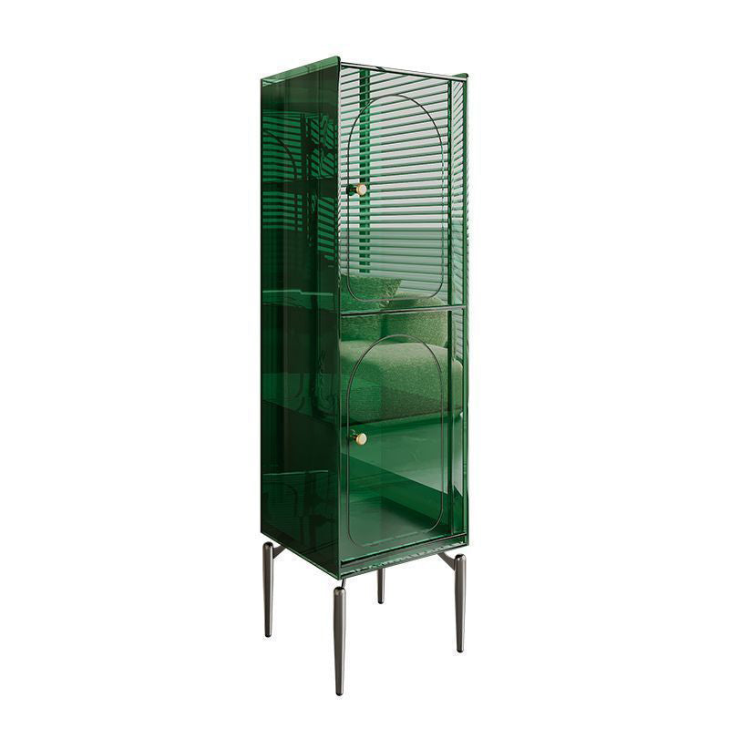 Modern Luxury Acrylic Carbon Steel Rectangular Storage Cabinet 2/4 Tiers For Living Room
