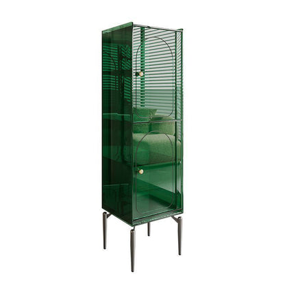 Modern Luxury Acrylic Carbon Steel Rectangular Storage Cabinet 2/4 Tiers For Living Room