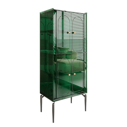 Modern Luxury Acrylic Carbon Steel Rectangular Storage Cabinet 2/4 Tiers For Living Room