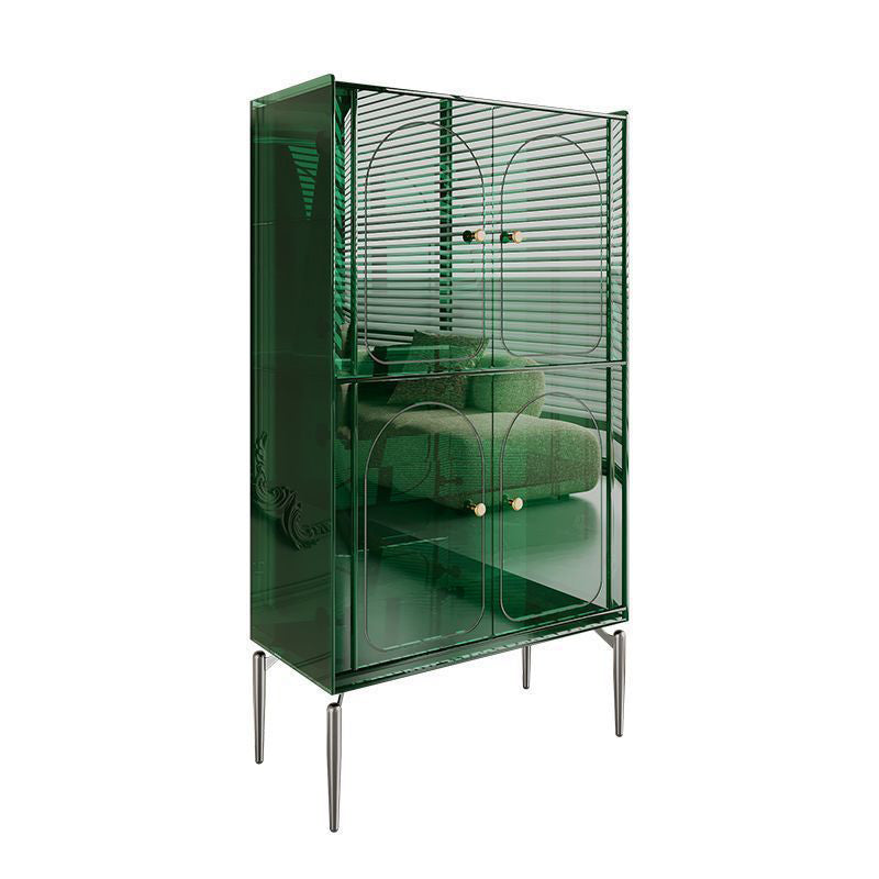 Modern Luxury Acrylic Carbon Steel Rectangular Storage Cabinet 2/4 Tiers For Living Room