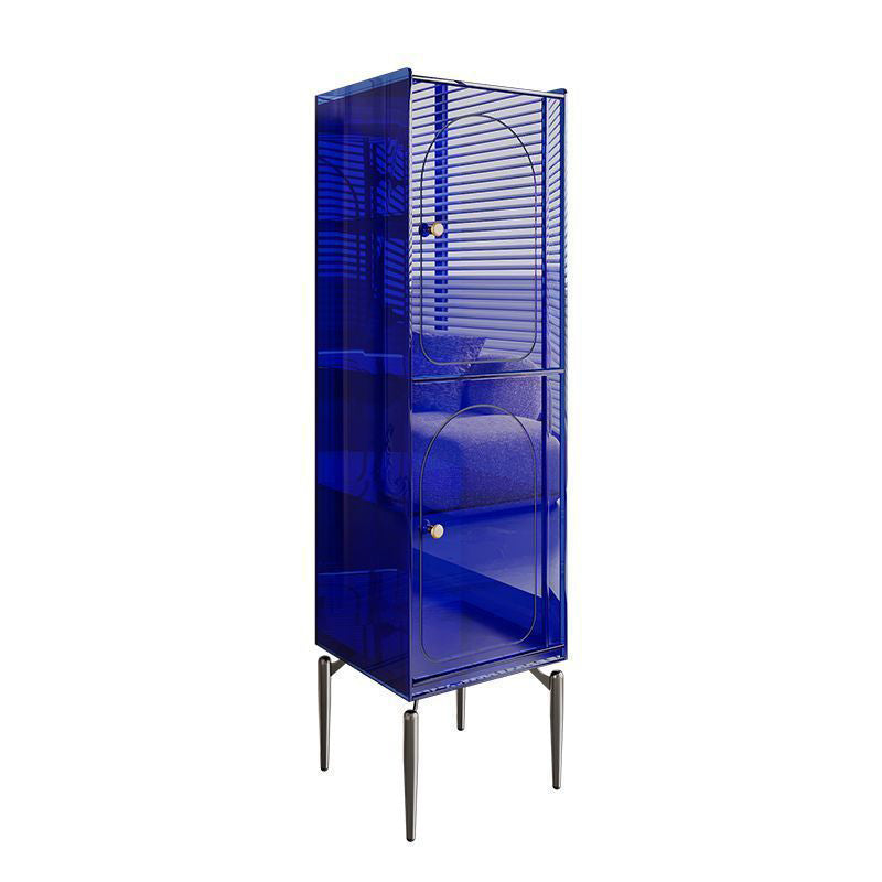 Modern Luxury Acrylic Carbon Steel Rectangular Storage Cabinet 2/4 Tiers For Living Room