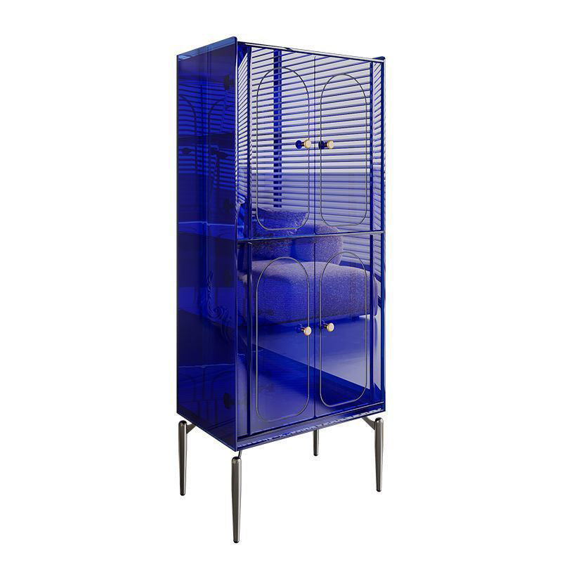 Modern Luxury Acrylic Carbon Steel Rectangular Storage Cabinet 2/4 Tiers For Living Room