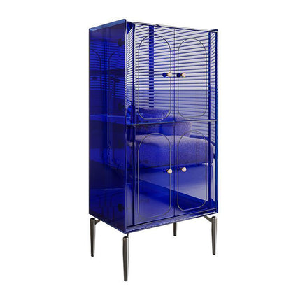Modern Luxury Acrylic Carbon Steel Rectangular Storage Cabinet 2/4 Tiers For Living Room