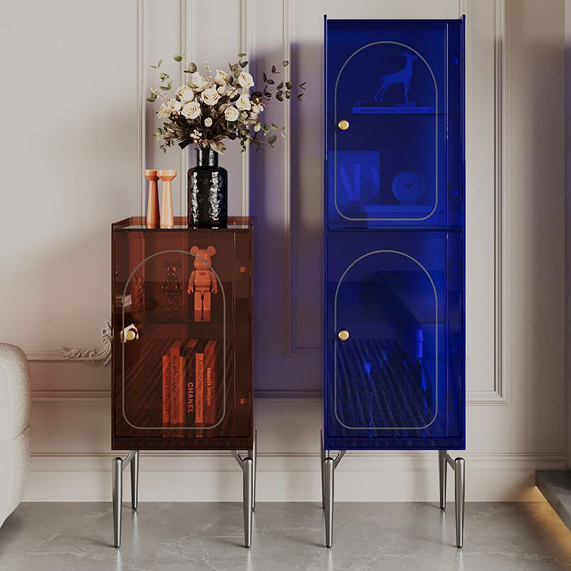Modern Luxury Acrylic Carbon Steel Rectangular Storage Cabinet 2/4 Tiers For Living Room
