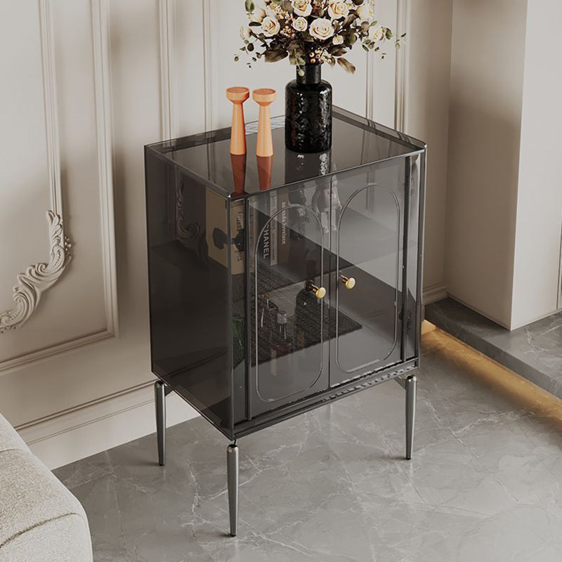 Modern Luxury Acrylic Carbon Steel Rectangular Storage Cabinet 2/4 Tiers For Living Room