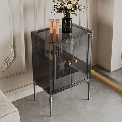 Modern Luxury Acrylic Carbon Steel Rectangular Storage Cabinet 2/4 Tiers For Living Room