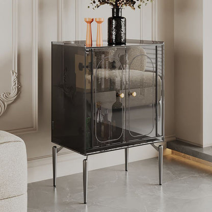 Modern Luxury Acrylic Carbon Steel Rectangular Storage Cabinet 2/4 Tiers For Living Room