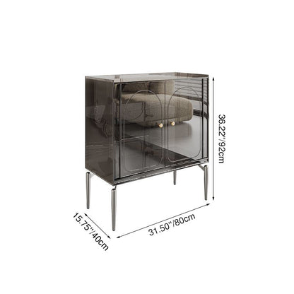 Modern Luxury Acrylic Carbon Steel Rectangular Storage Cabinet 2/4 Tiers For Living Room