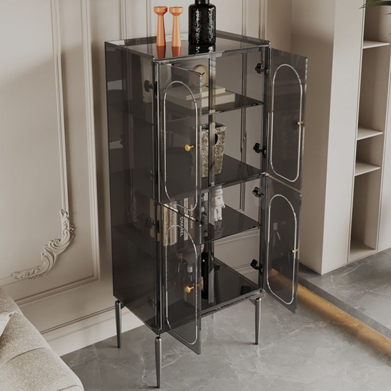 Modern Luxury Acrylic Carbon Steel Rectangular Storage Cabinet 2/4 Tiers For Living Room