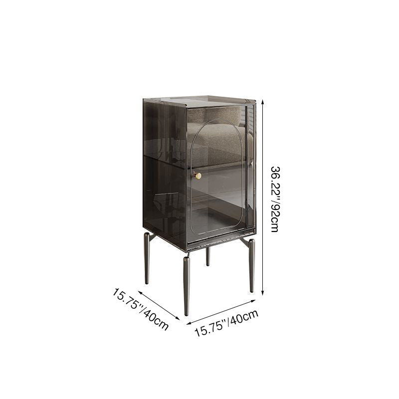 Modern Luxury Acrylic Carbon Steel Rectangular Storage Cabinet 2/4 Tiers For Living Room