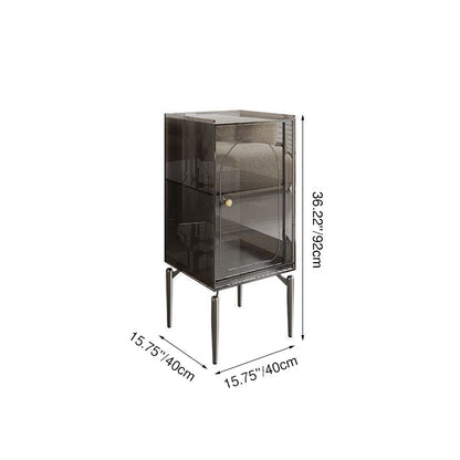 Modern Luxury Acrylic Carbon Steel Rectangular Storage Cabinet 2/4 Tiers For Living Room