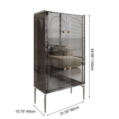 Modern Luxury Acrylic Carbon Steel Rectangular Storage Cabinet 2/4 Tiers For Living Room