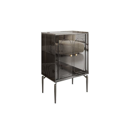 Modern Luxury Acrylic Carbon Steel Rectangular Storage Cabinet 2/4 Tiers For Living Room