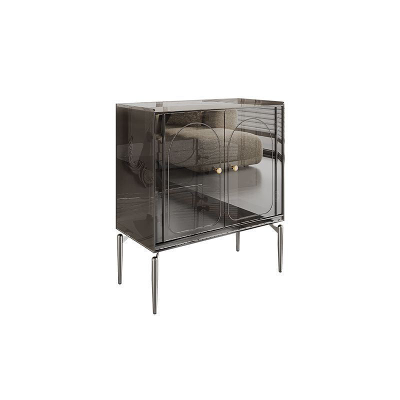 Modern Luxury Acrylic Carbon Steel Rectangular Storage Cabinet 2/4 Tiers For Living Room