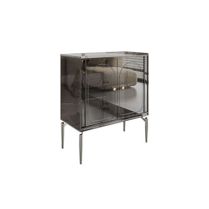Modern Luxury Acrylic Carbon Steel Rectangular Storage Cabinet 2/4 Tiers For Living Room