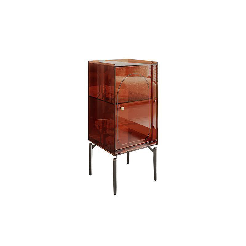 Modern Luxury Acrylic Carbon Steel Rectangular Storage Cabinet 2/4 Tiers For Living Room
