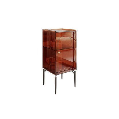 Modern Luxury Acrylic Carbon Steel Rectangular Storage Cabinet 2/4 Tiers For Living Room