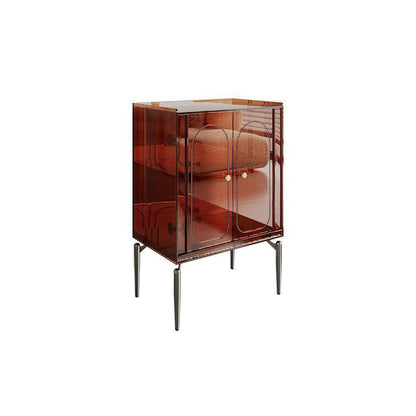 Modern Luxury Acrylic Carbon Steel Rectangular Storage Cabinet 2/4 Tiers For Living Room