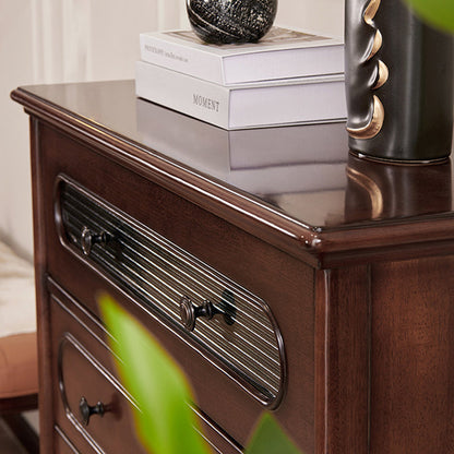 Traditional French Mahogany Rounded Rectangle Storage Cabinet With 5 Drawers For Living Room