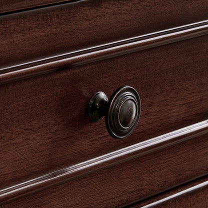 Traditional French Mahogany Rounded Rectangle Storage Cabinet With 5 Drawers For Living Room