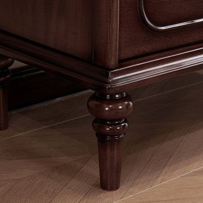 Traditional French Mahogany Rounded Rectangle Storage Cabinet With 5 Drawers For Living Room