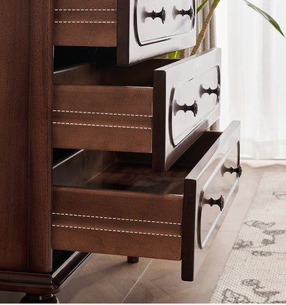 Traditional French Mahogany Rounded Rectangle Storage Cabinet With 5 Drawers For Living Room