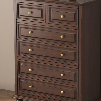 Traditional French Plywood Cherry Wood Pine Wood Rectangular Storage Cabinet With 4/5/6 Drawers For Living Room