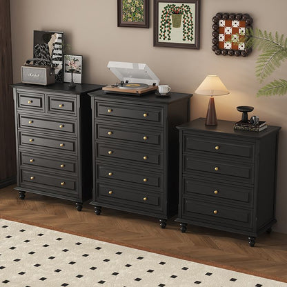 Traditional French Plywood Cherry Wood Pine Wood Rectangular Storage Cabinet With 4/5/6 Drawers For Living Room
