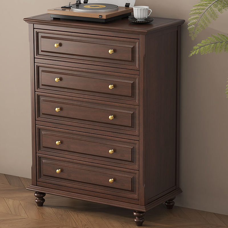 Traditional French Plywood Cherry Wood Pine Wood Rectangular Storage Cabinet With 4/5/6 Drawers For Living Room