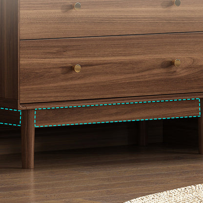 Traditional Chinese Particle Board Rubber Wood Rattan Glass Rectangular Cylindrical Storage Cabinet 2/4-Drawer For Living Room