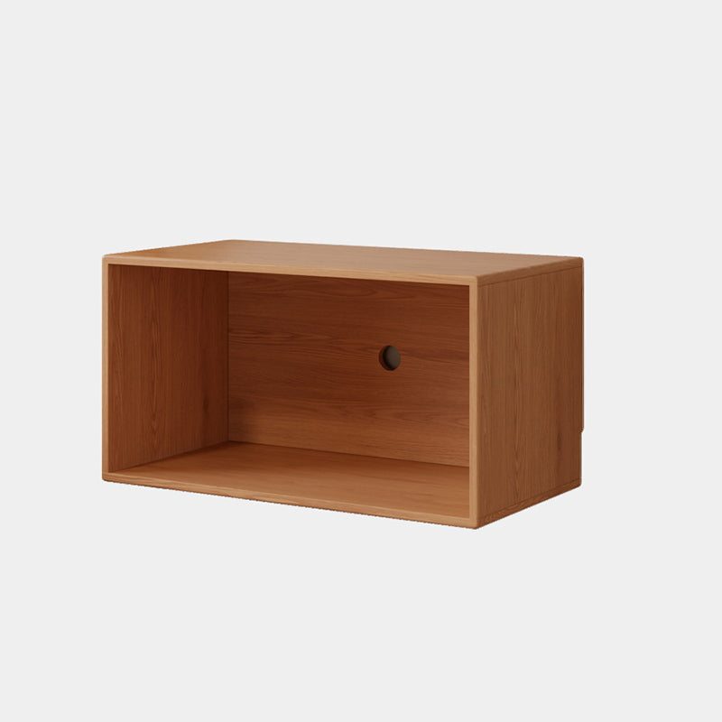 Traditional Vintage Plywood Rubber Wood Glass Rattan Rectangular Storage Cabinet 1-Tier For Living Room