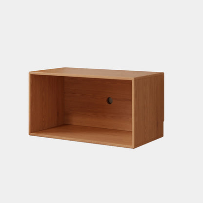 Traditional Vintage Plywood Rubber Wood Glass Rattan Rectangular Storage Cabinet 1-Tier For Living Room