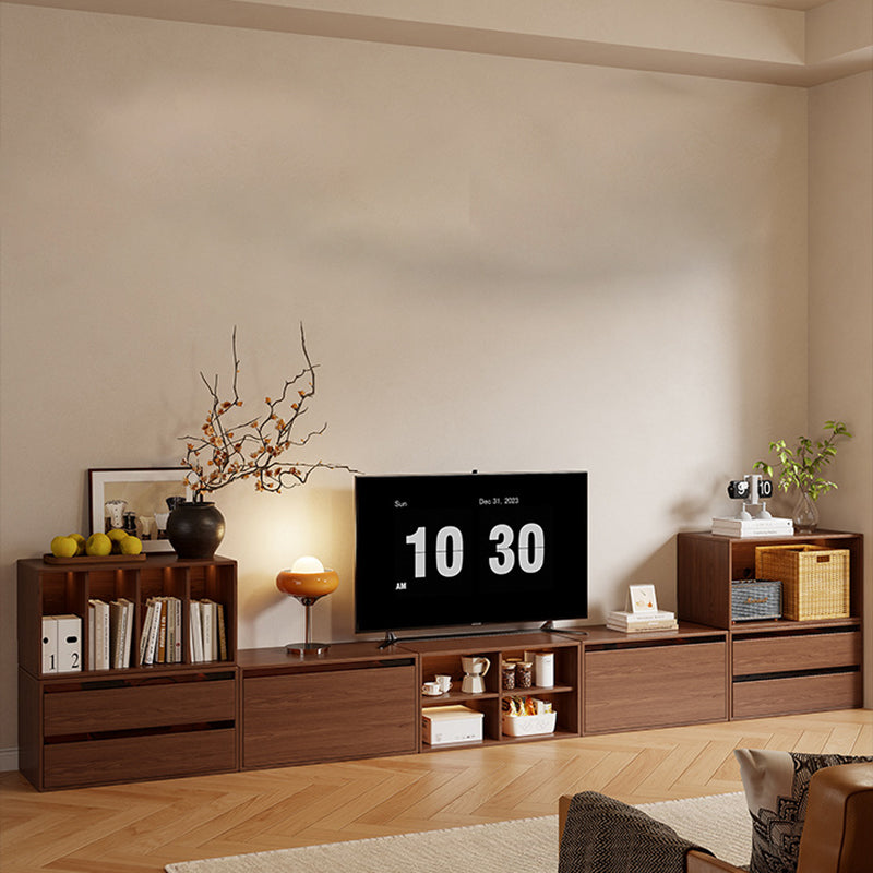 Traditional Vintage Plywood Rubber Wood Glass Rattan Rectangular Storage Cabinet 1-Tier For Living Room
