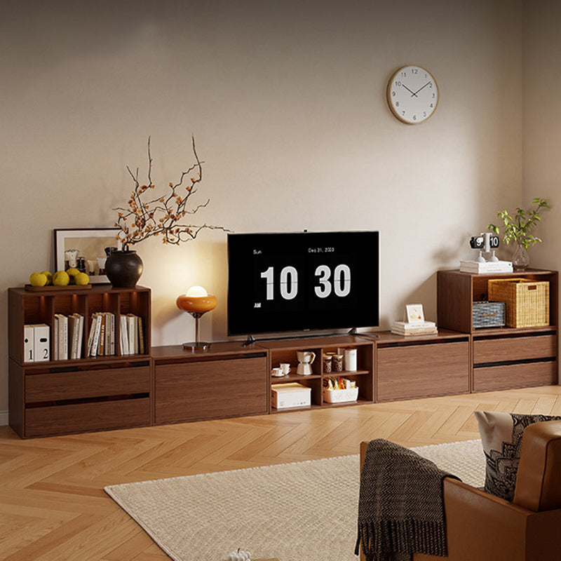 Traditional Vintage Plywood Rubber Wood Glass Rattan Rectangular Storage Cabinet 1-Tier For Living Room