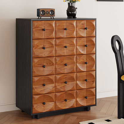 Traditional Vintage Eco Board Rectangular Storage Cabinet 3/4/5-Drawer For Living Room