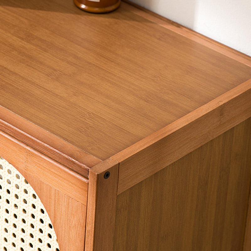 Traditional Chinese Bamboo Plastic Rattan Openwork Square Storage Cabinet 1/2/3/4/5-Storage For Living Room