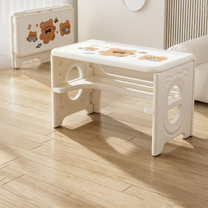Modern Minimalist PE Foldable Square Kids Study Desk Chair Set 2-Tier Folding Toddler Desk For Living Room