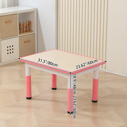 Modern Minimalist Fireboard PP Square Rectangular Kids Study Desk 1-Tier Adjustable For Living Room