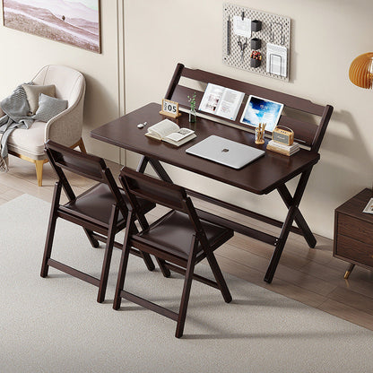 Traditional Chinese Bamboo Rectangular Foldable Study Desk 1-Tier Folding Writing Table For Living Room