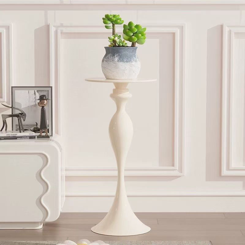 Contemporary Scandinavian Iron Round Gourd-Shaped Side Table 1-Tier For Living Room