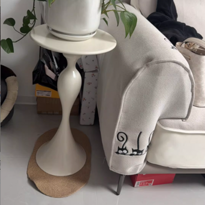 Contemporary Scandinavian Iron Round Gourd-Shaped Side Table 1-Tier For Living Room