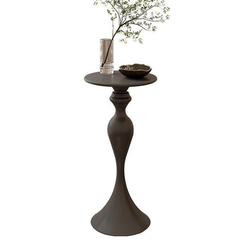 Contemporary Scandinavian Iron Round Gourd-Shaped Side Table 1-Tier For Living Room