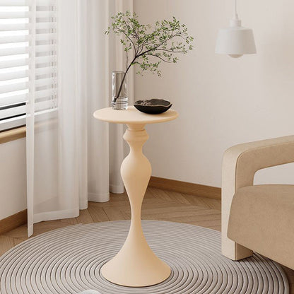 Contemporary Scandinavian Iron Round Gourd-Shaped Side Table 1-Tier For Living Room