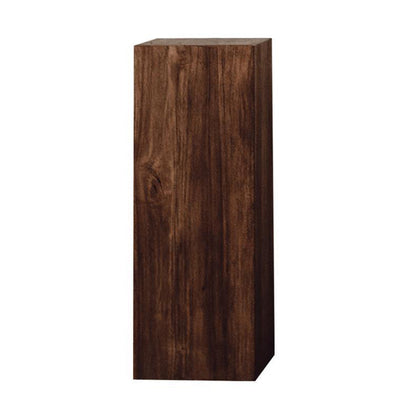 Traditional Vintage Column Distressed Wood Grain Pine Wood End Table For Living Room
