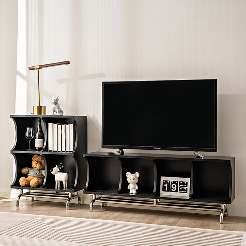 Contemporary Simplicity Rectangular MDF Stainless Steel Multi-functional Storage Unit 1/2-Tier Storage Cabinet For Living Room