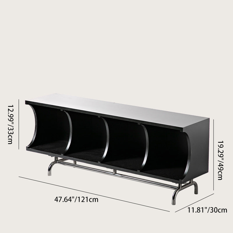 Contemporary Simplicity Rectangular MDF Stainless Steel Multi-functional Storage Unit 1/2-Tier Storage Cabinet For Living Room