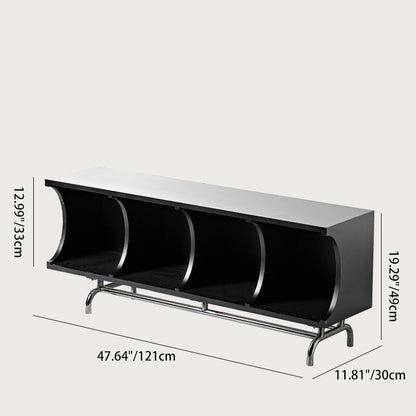 Contemporary Simplicity Rectangular MDF Stainless Steel Multi-functional Storage Unit 1/2-Tier Storage Cabinet For Living Room