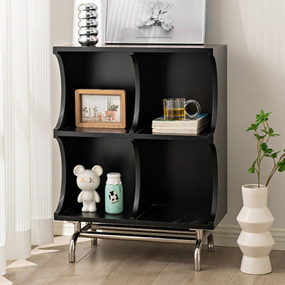 Contemporary Simplicity Rectangular MDF Stainless Steel Multi-functional Storage Unit 1/2-Tier Storage Cabinet For Living Room